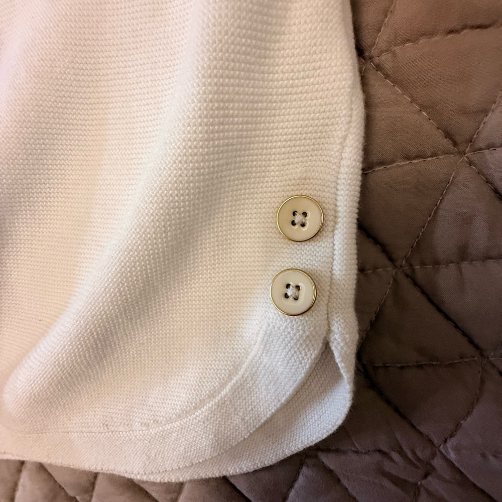 Talbots Double Buttons On Side Funnel Neck Tee Si… - image 3